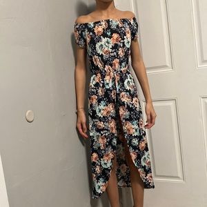 floral print romper/dress. it’s colorful.